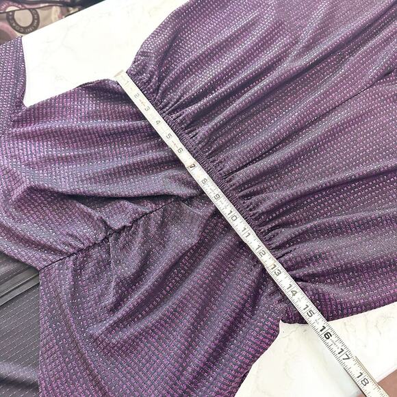 Lane Bryant Purple Metallic Sweetheart Neckline Jumpsuit women’s plus Size 16 - Picture 9 of 12